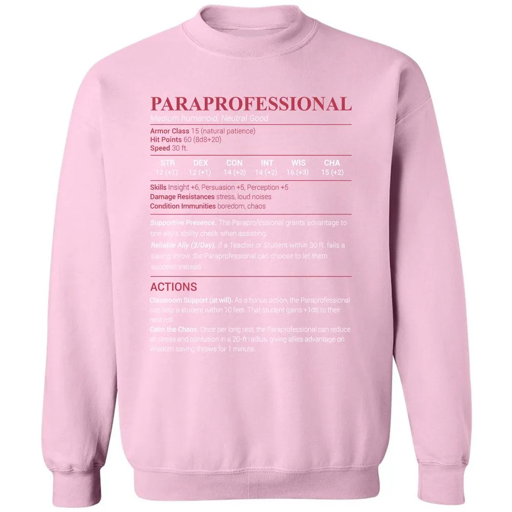 Paraprofessional Classic Unisex Sweatshirt - Light Pink - 3