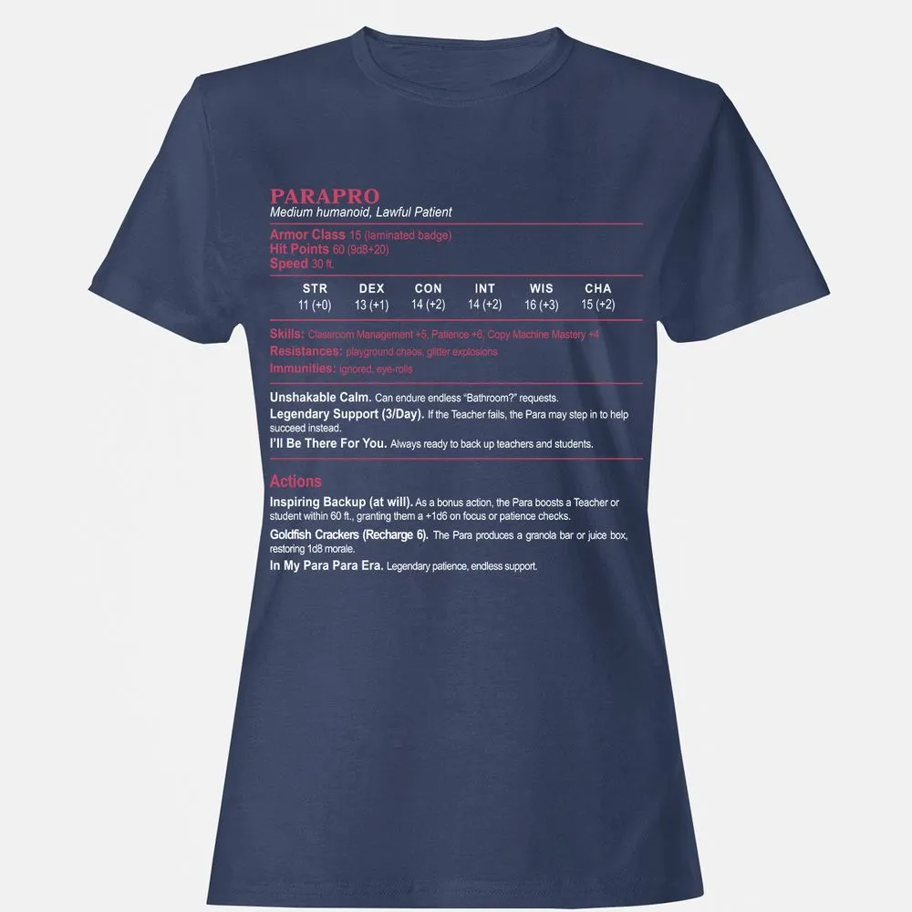 para Women's T-Shirt - Navy - 10