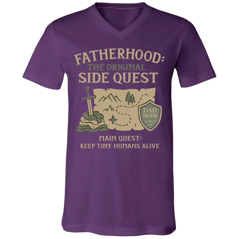 Fatherhood The Original Side Quest Unisex V-Neck T-Shirt - Team Purple - 9