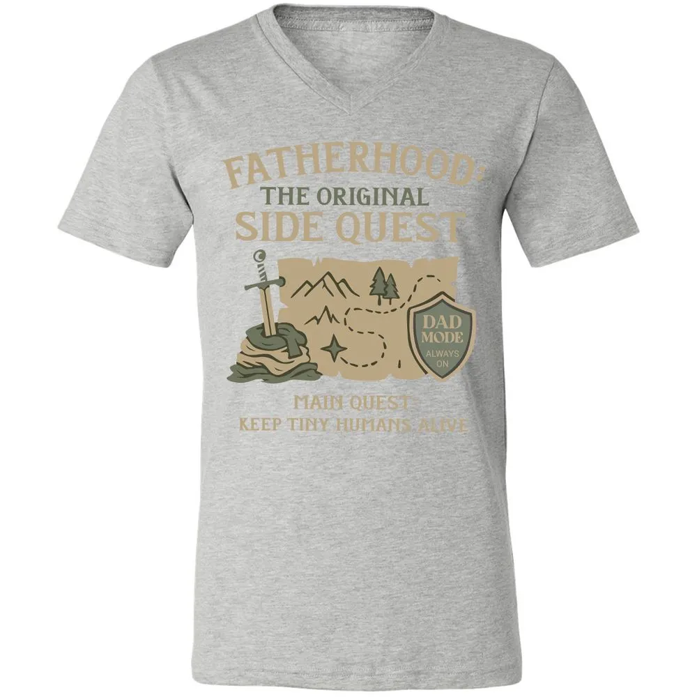 Fatherhood The Original Side Quest Unisex V-Neck T-Shirt - Athletic Heather - 7