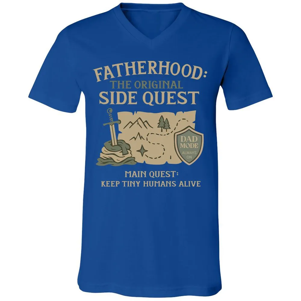 Fatherhood The Original Side Quest Unisex V-Neck T-Shirt - True Royal - 4