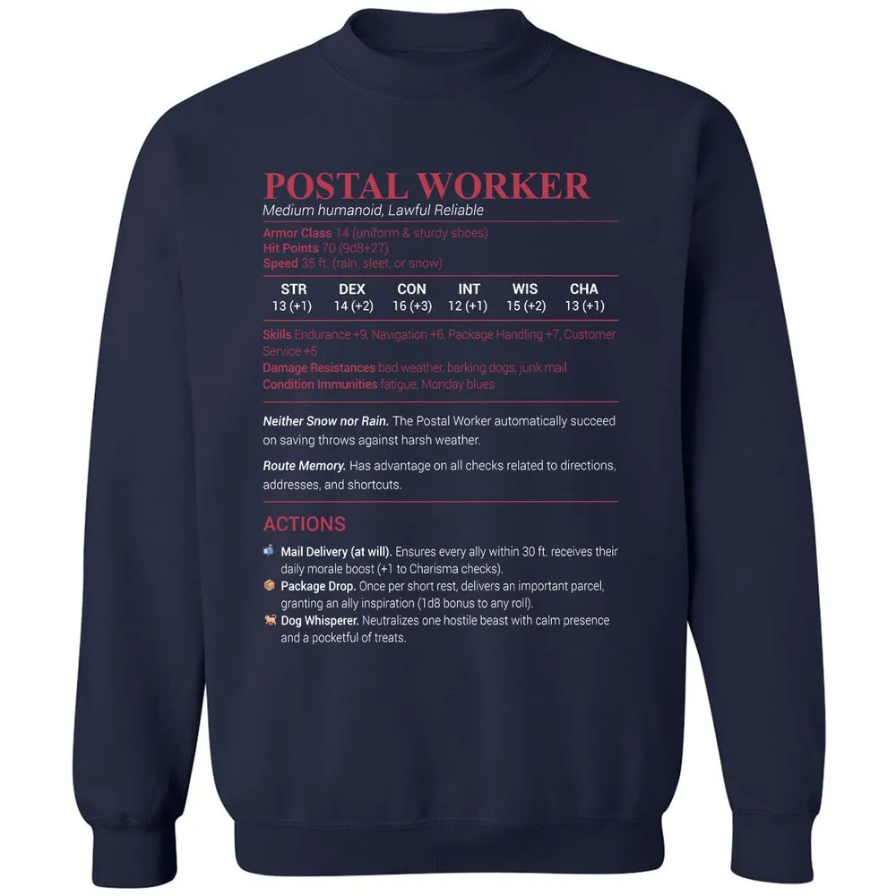 Postal Worker Classic Unisex Sweatshirt - Navy - 2