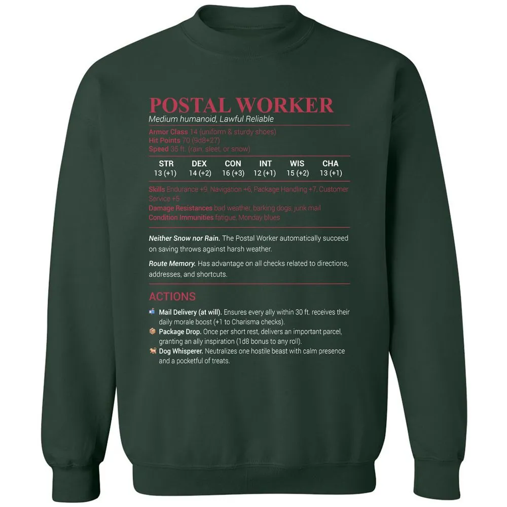 Postal Worker Classic Unisex Sweatshirt - Forest Green - 4