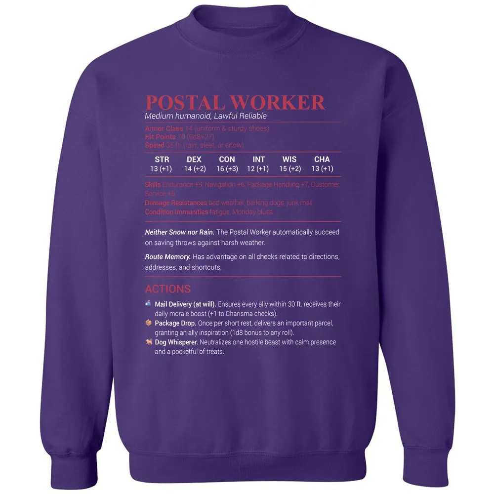 Postal Worker Classic Unisex Sweatshirt - Purple - 6
