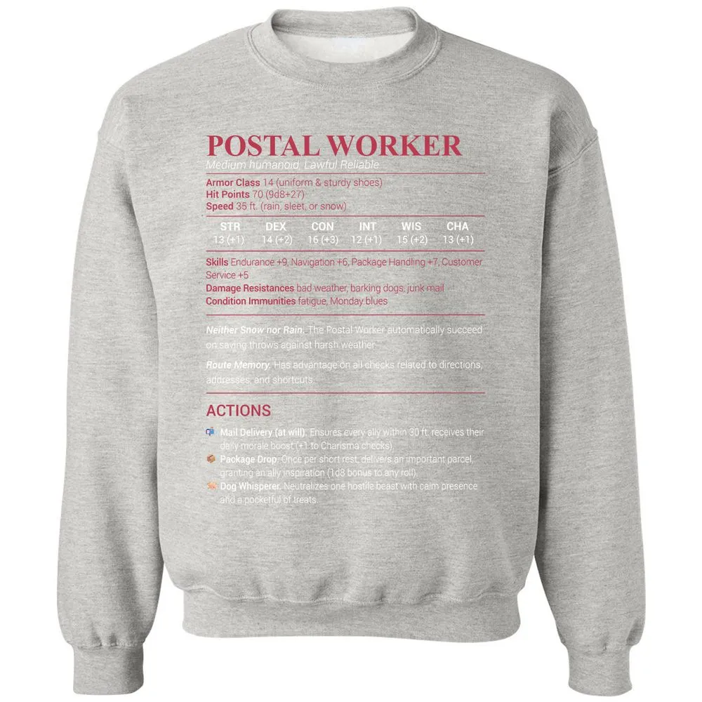 Postal Worker Classic Unisex Sweatshirt - Ash - 8