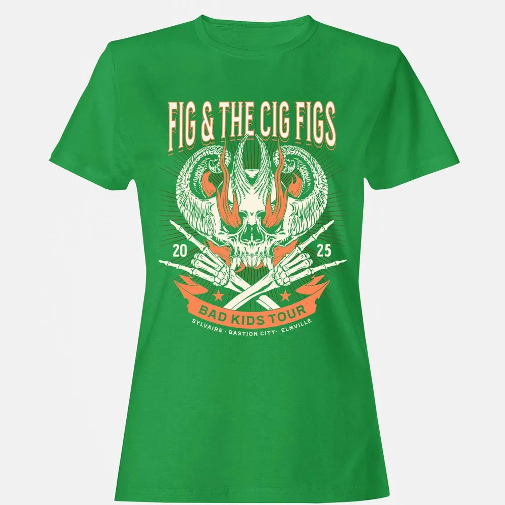 Fig and the Cig Figs, Dimension 20 Women's T-Shirt - Irish Green - 7