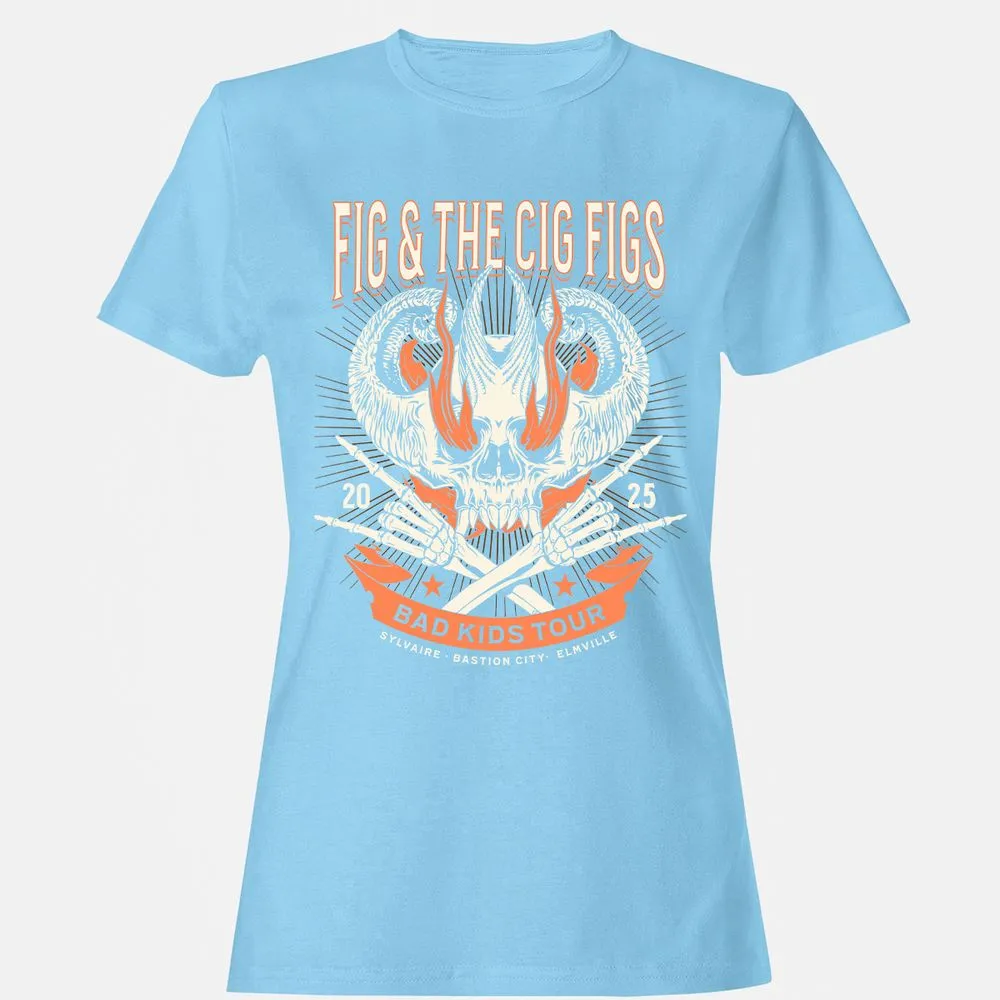 Fig and the Cig Figs, Dimension 20 Women's T-Shirt - Light Blue - 8
