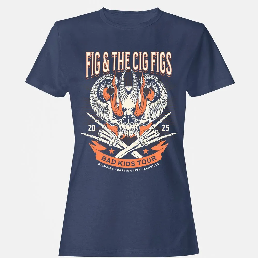Fig and the Cig Figs, Dimension 20 Women's T-Shirt - Navy - 10