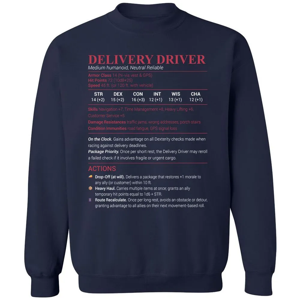 Delivery Driver Classic Unisex Sweatshirt - Navy - 2