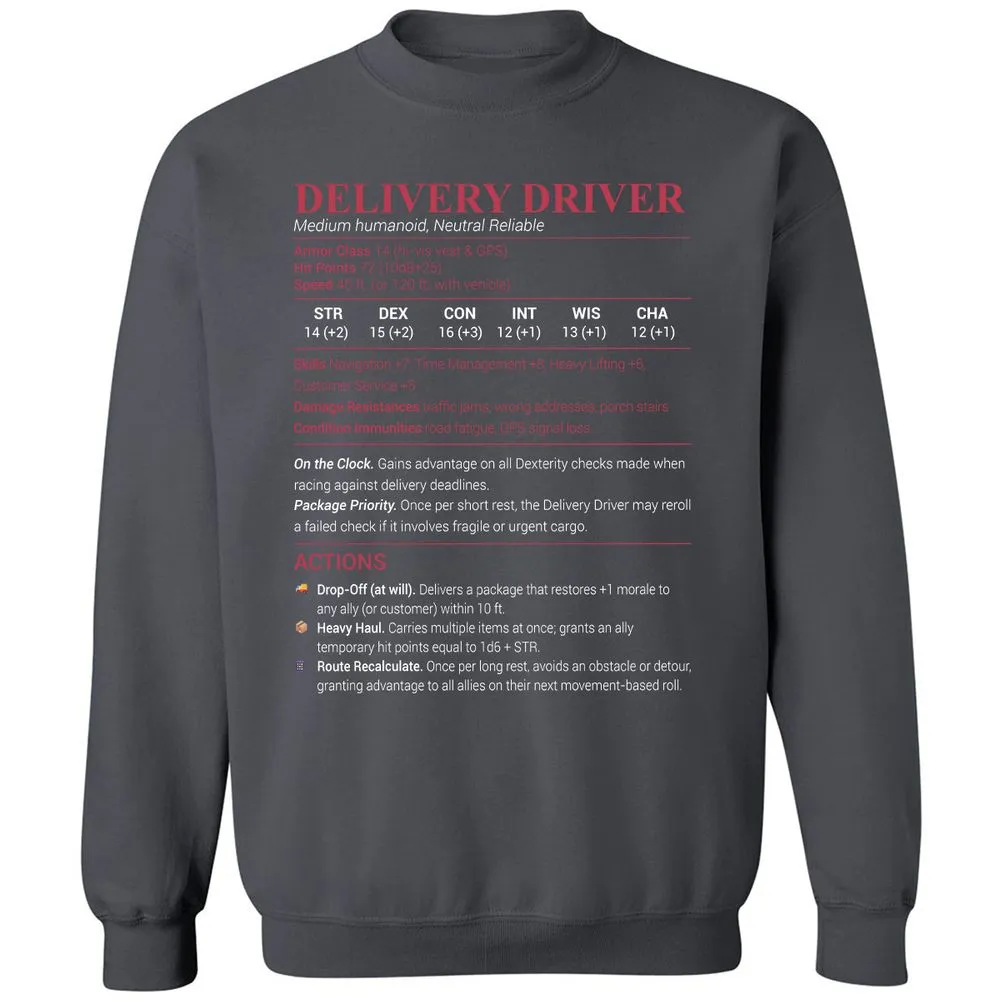 Delivery Driver Classic Unisex Sweatshirt - Charcoal - 7