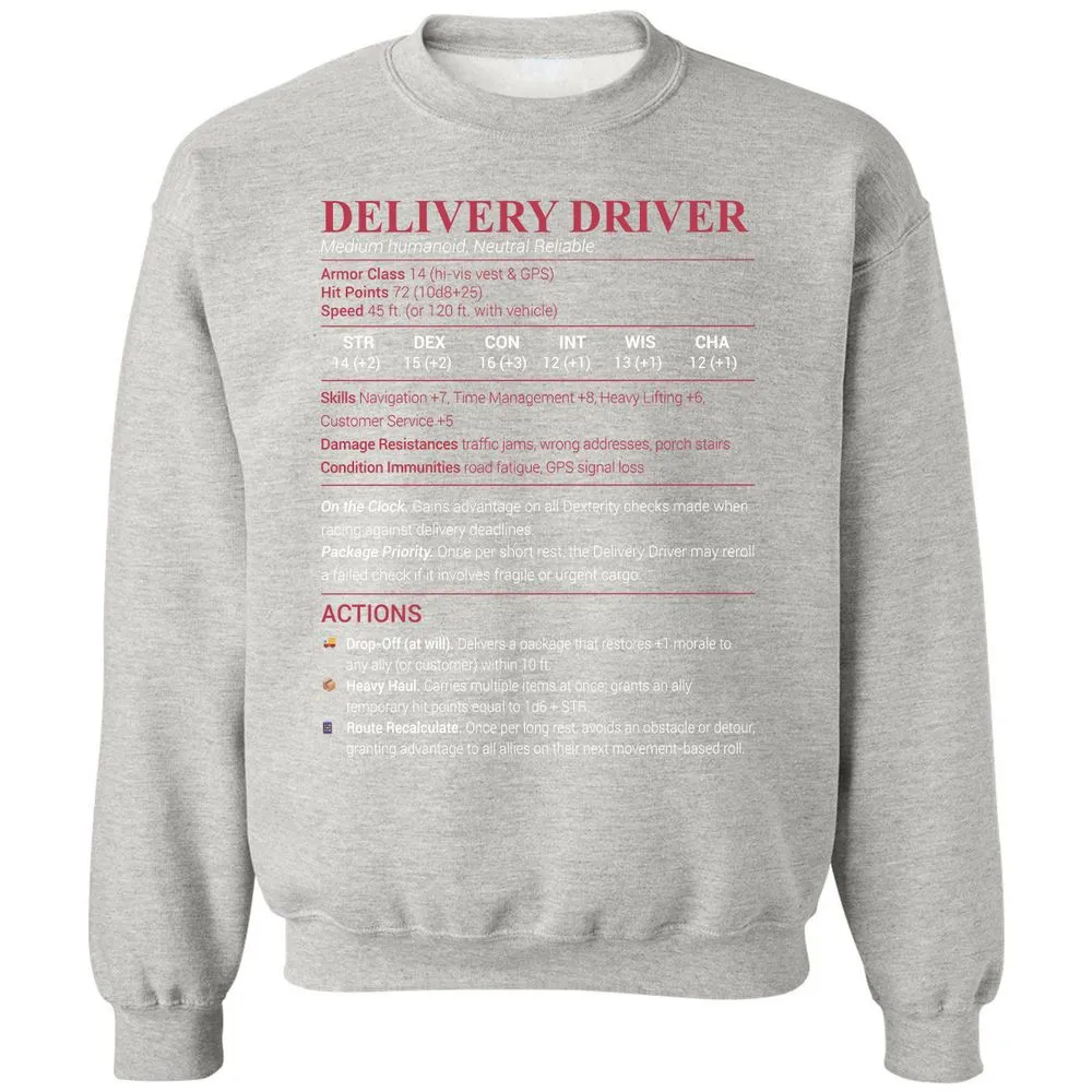 Delivery Driver Classic Unisex Sweatshirt - Ash - 8