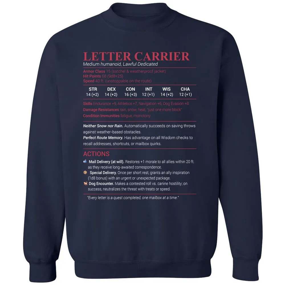 Letter Carrier Classic Unisex Sweatshirt - Navy - 2