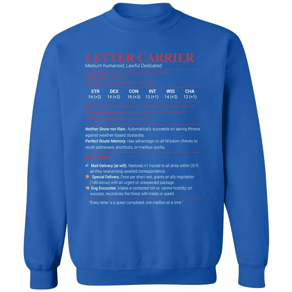 Letter Carrier Classic Unisex Sweatshirt - Royal - 9