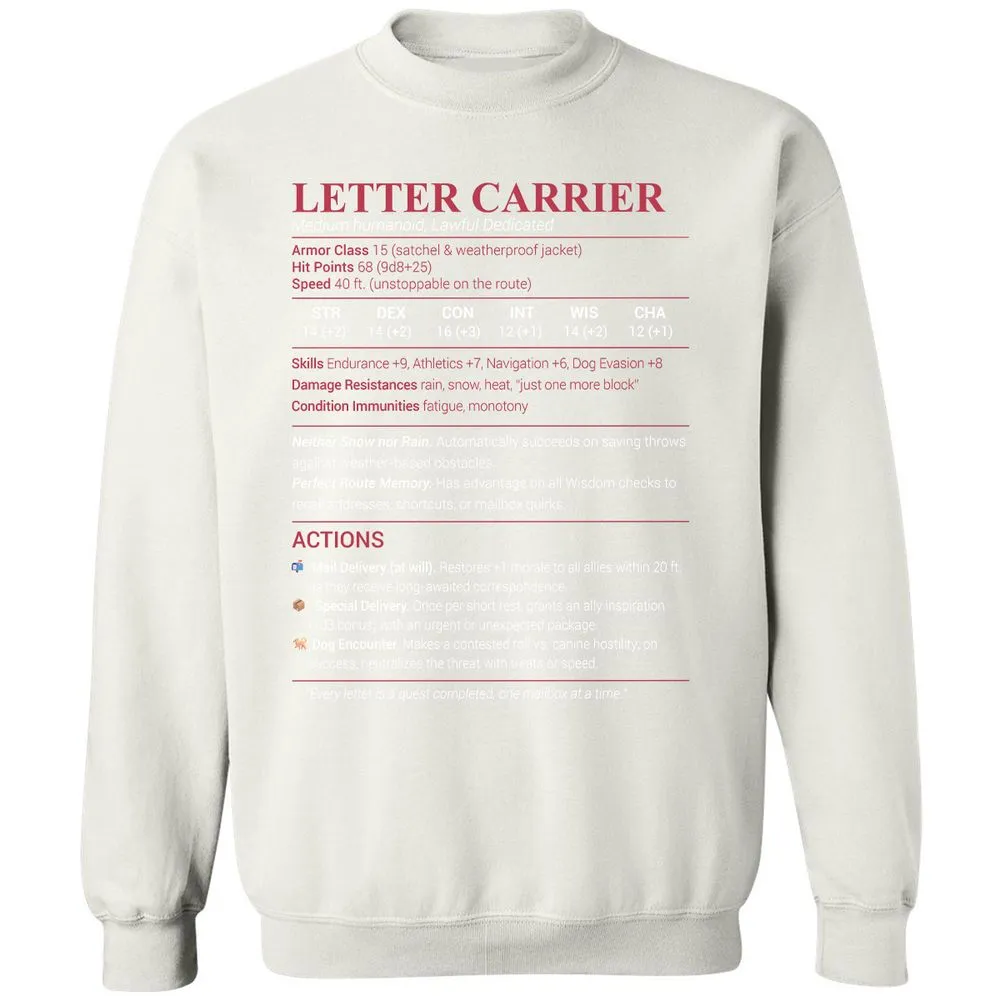 Letter Carrier Classic Unisex Sweatshirt - White - 12