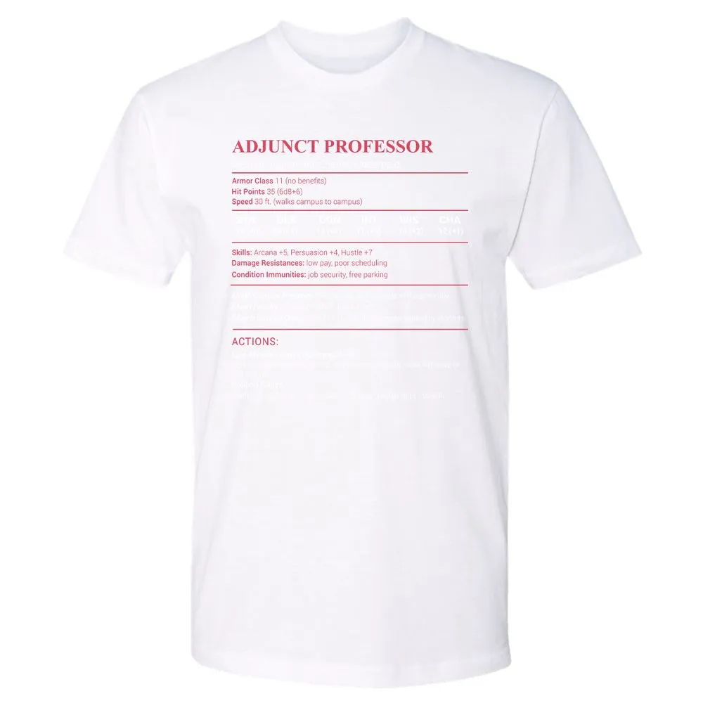 Adjunct Professor Stats Premium Unisex T-Shirt - White - 4