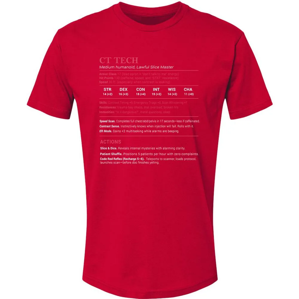 CT Tech Stats Premium Unisex T-Shirt - Red - 6