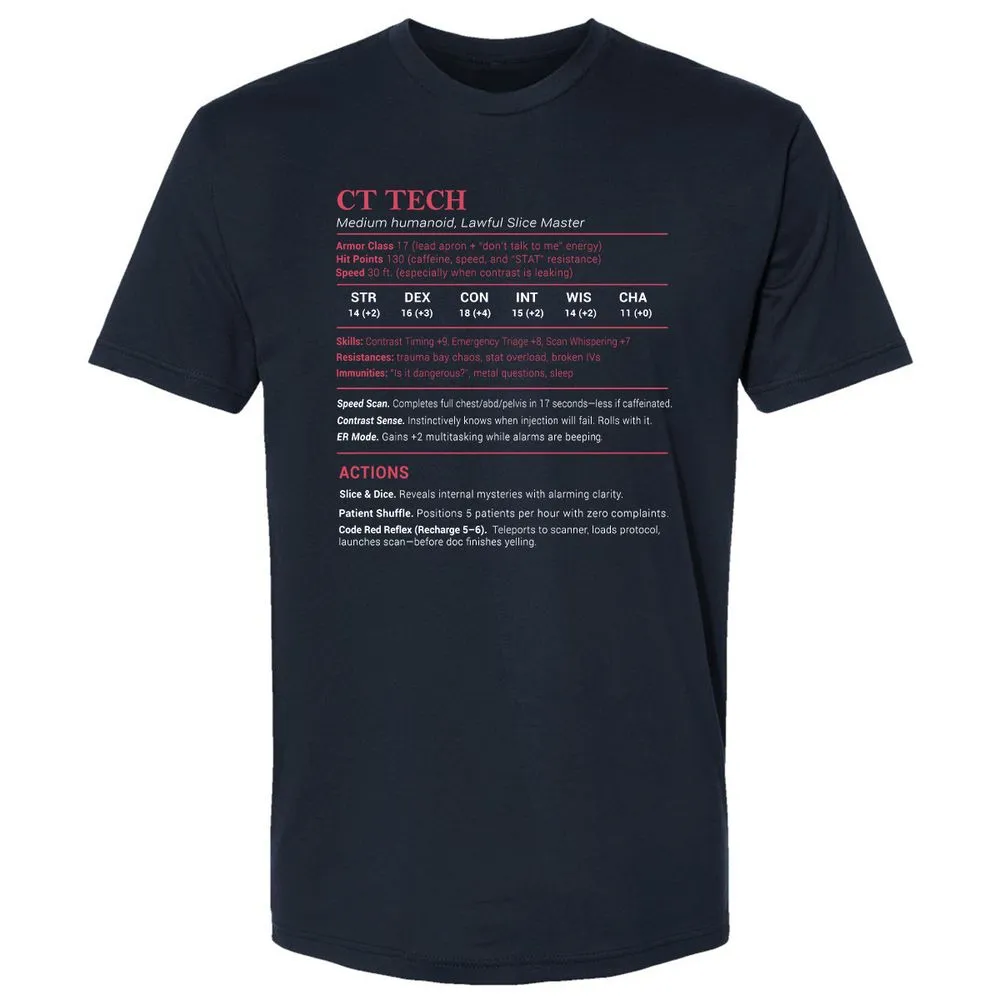 CT Tech Stats Premium Unisex T-Shirt - Midnight Navy - 2