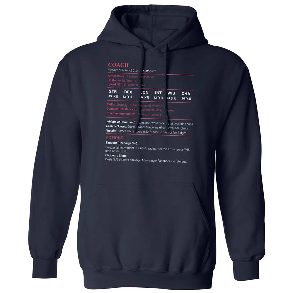 Coach Stats Classic Unisex Hoodie - Navy - 2