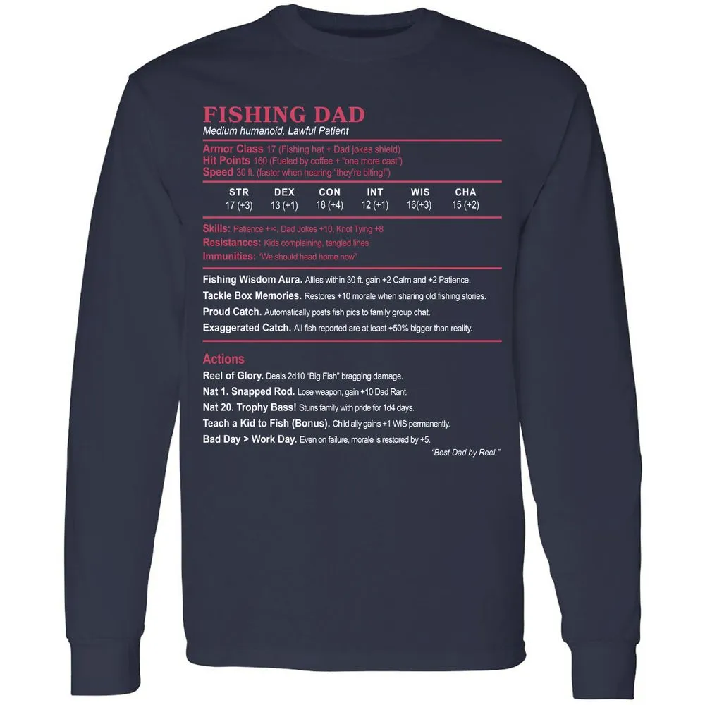 FISHING DAD Long Sleeve T-Shirt - Navy - 2