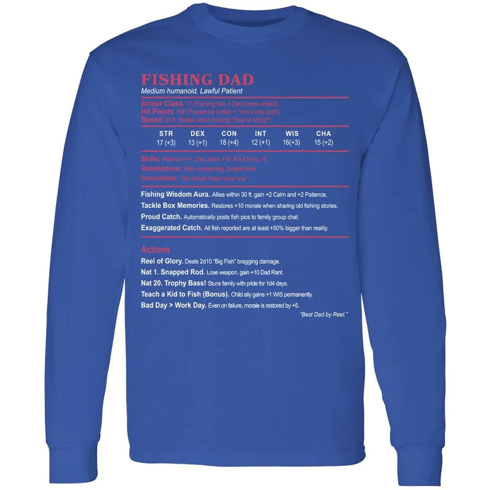 FISHING DAD Long Sleeve T-Shirt - Royal - 8