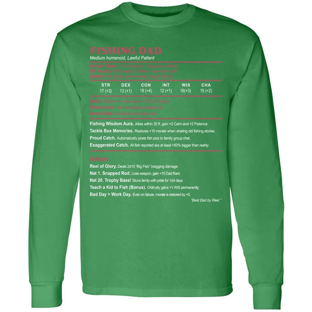 FISHING DAD Long Sleeve T-Shirt - Irish Green - 10