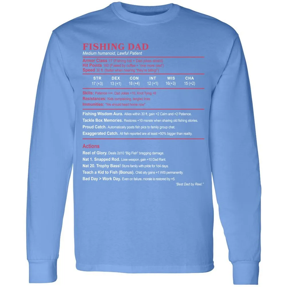 FISHING DAD Long Sleeve T-Shirt - Carolina Blue - 12