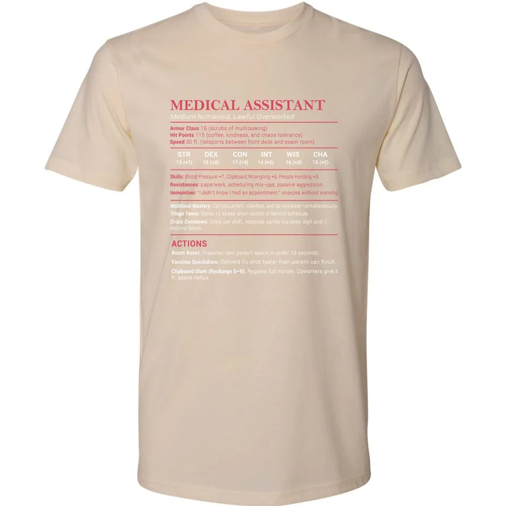 Medical Assistant Stats Premium Unisex T-Shirt - Cream - 14