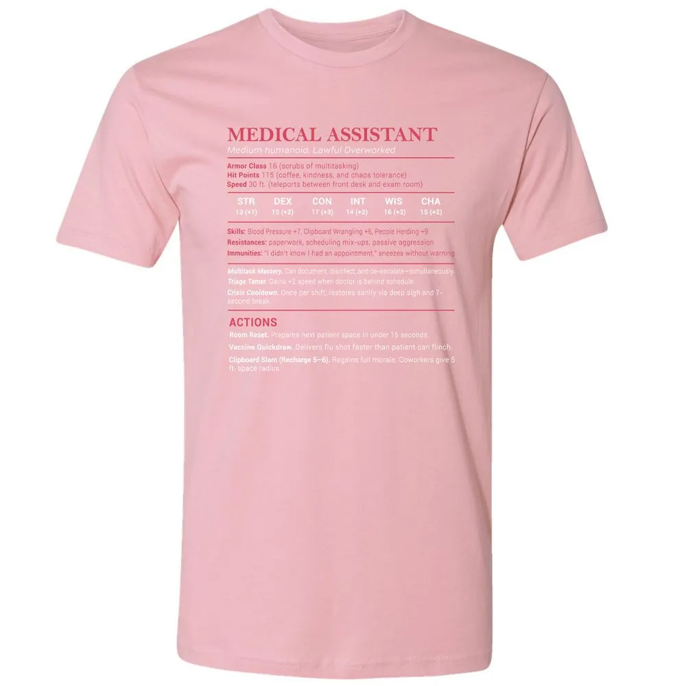 Medical Assistant Stats Premium Unisex T-Shirt - Light Pink - 3