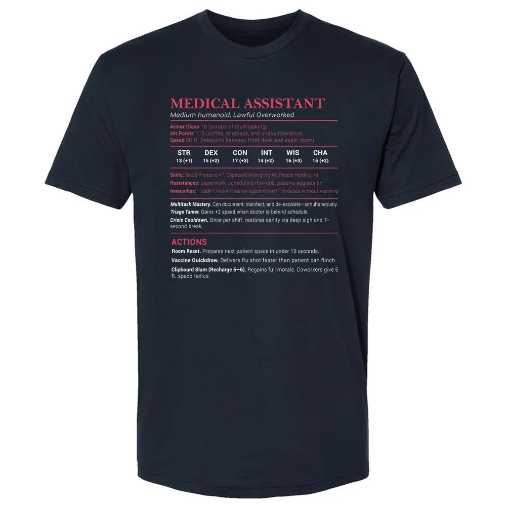 Medical Assistant Stats Premium Unisex T-Shirt - Midnight Navy - 2