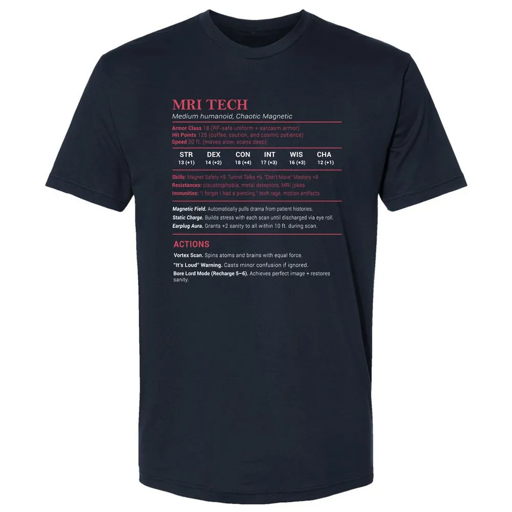 MRI Tech Stats Premium Unisex T-Shirt - Midnight Navy - 2
