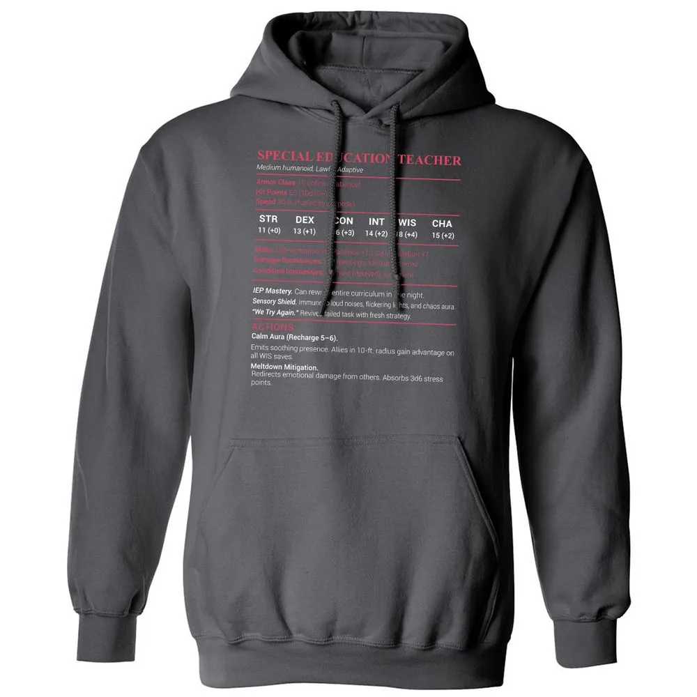 Special Edu Stats Classic Unisex Hoodie - Charcoal - 7