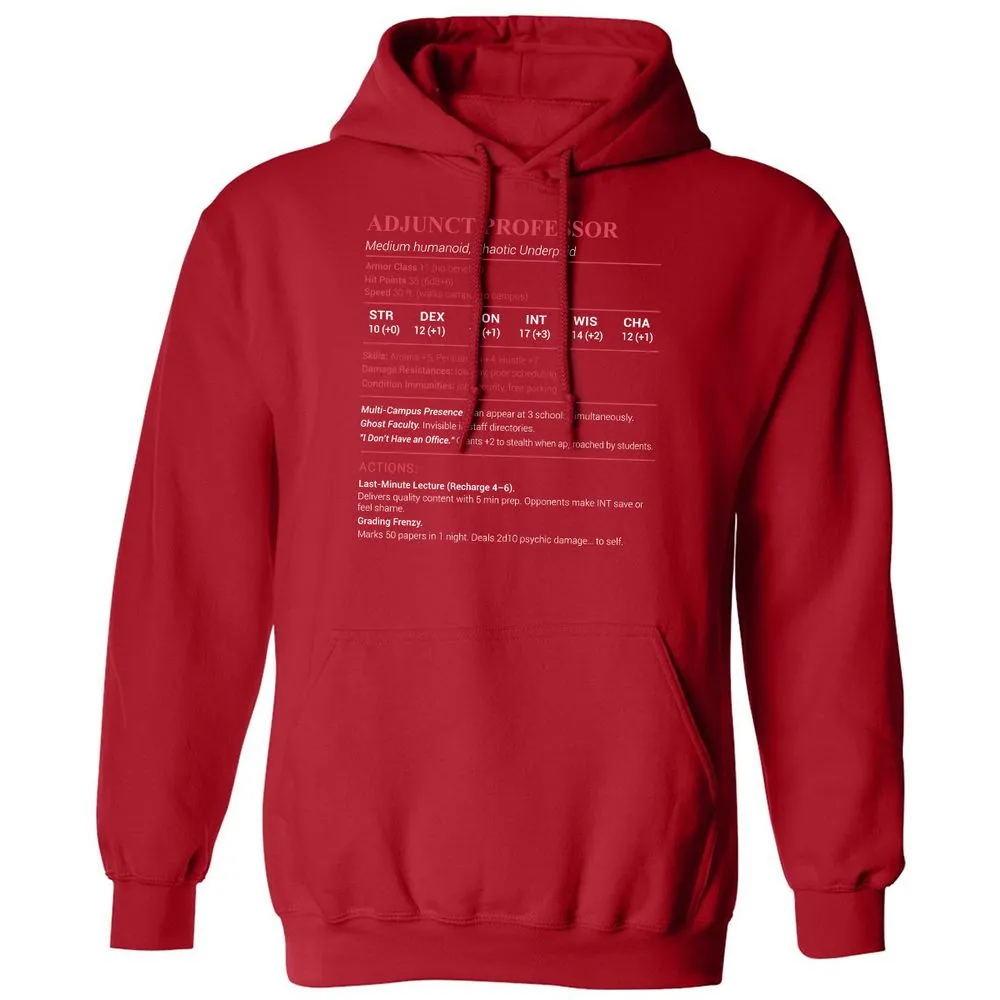 Adjunct Professor Stats Classic Unisex Hoodie - Red - 5