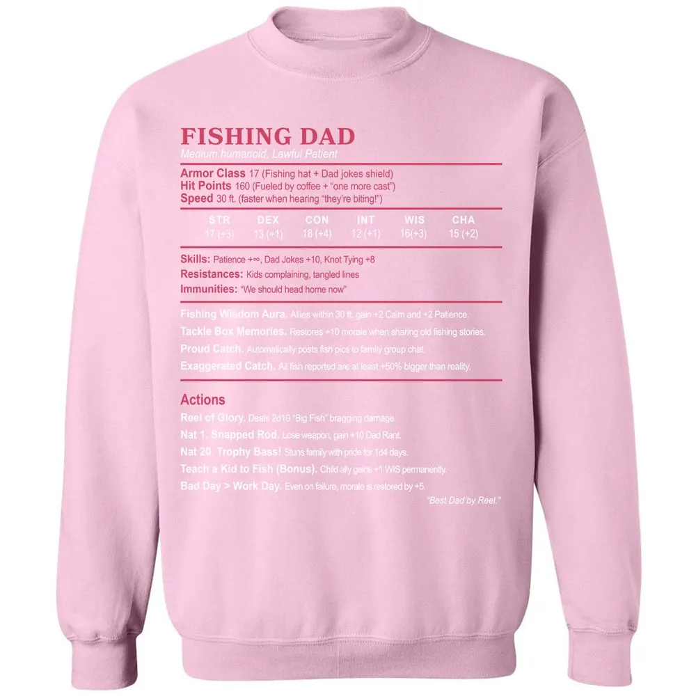 FISHING DAD Classic Unisex Sweatshirt - Light Pink - 3