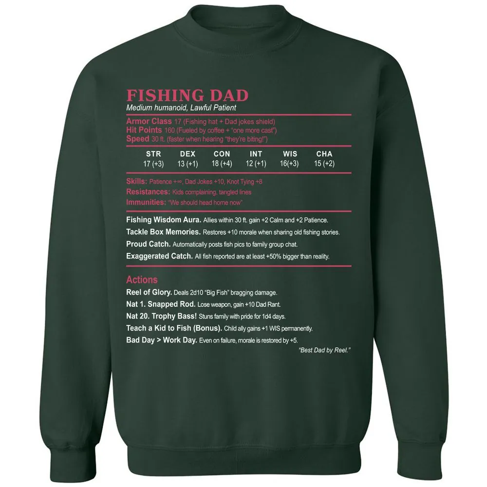 FISHING DAD Classic Unisex Sweatshirt - Forest Green - 4