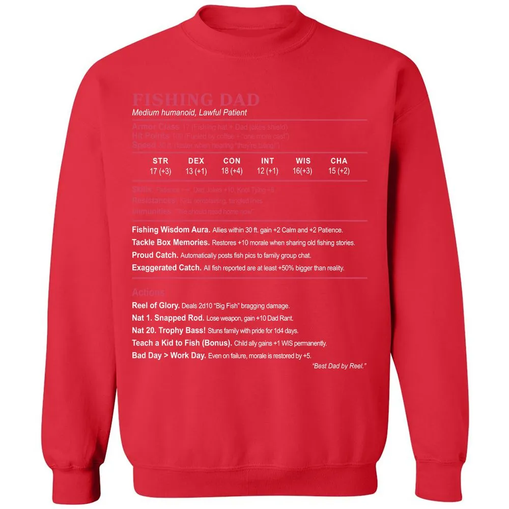 FISHING DAD Classic Unisex Sweatshirt - Red - 5