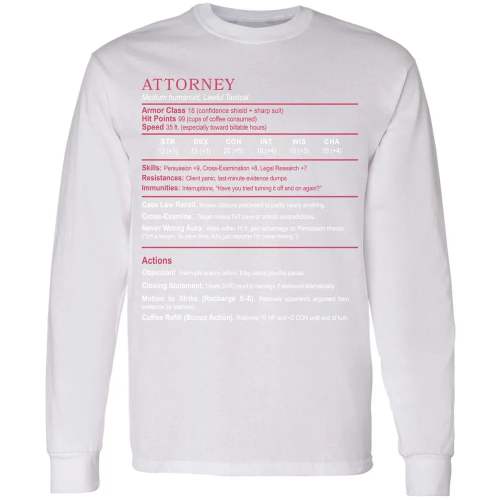 Attorney Long Sleeve T-Shirt - White - 5