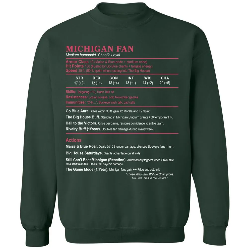 MICHIGAN FAN Classic Unisex Sweatshirt - Forest Green - 4