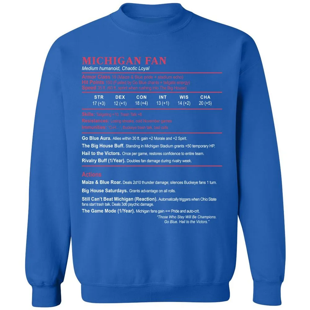 MICHIGAN FAN Classic Unisex Sweatshirt - Royal - 9