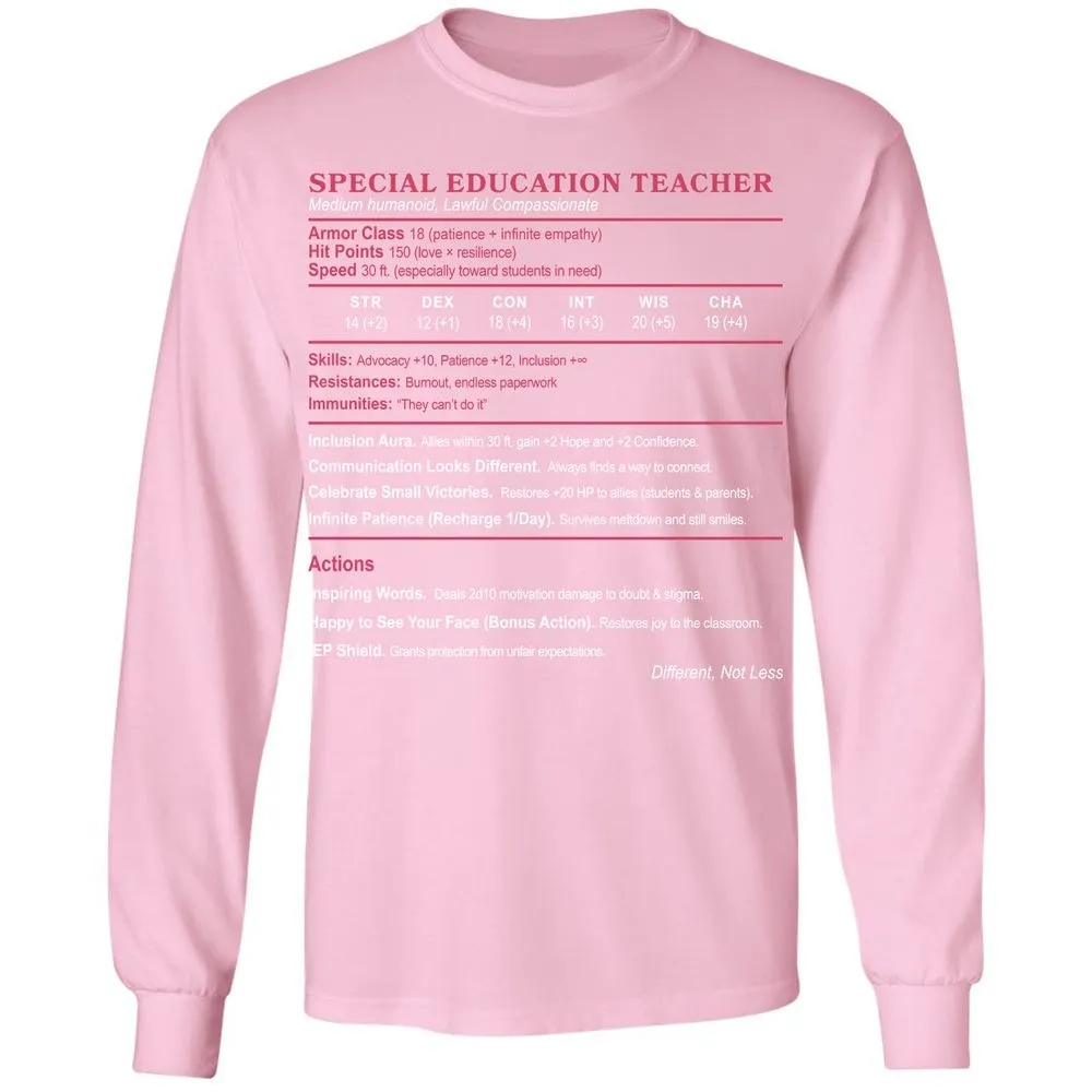 Special Education Teacher Long Sleeve T-Shirt - Light Pink - 3