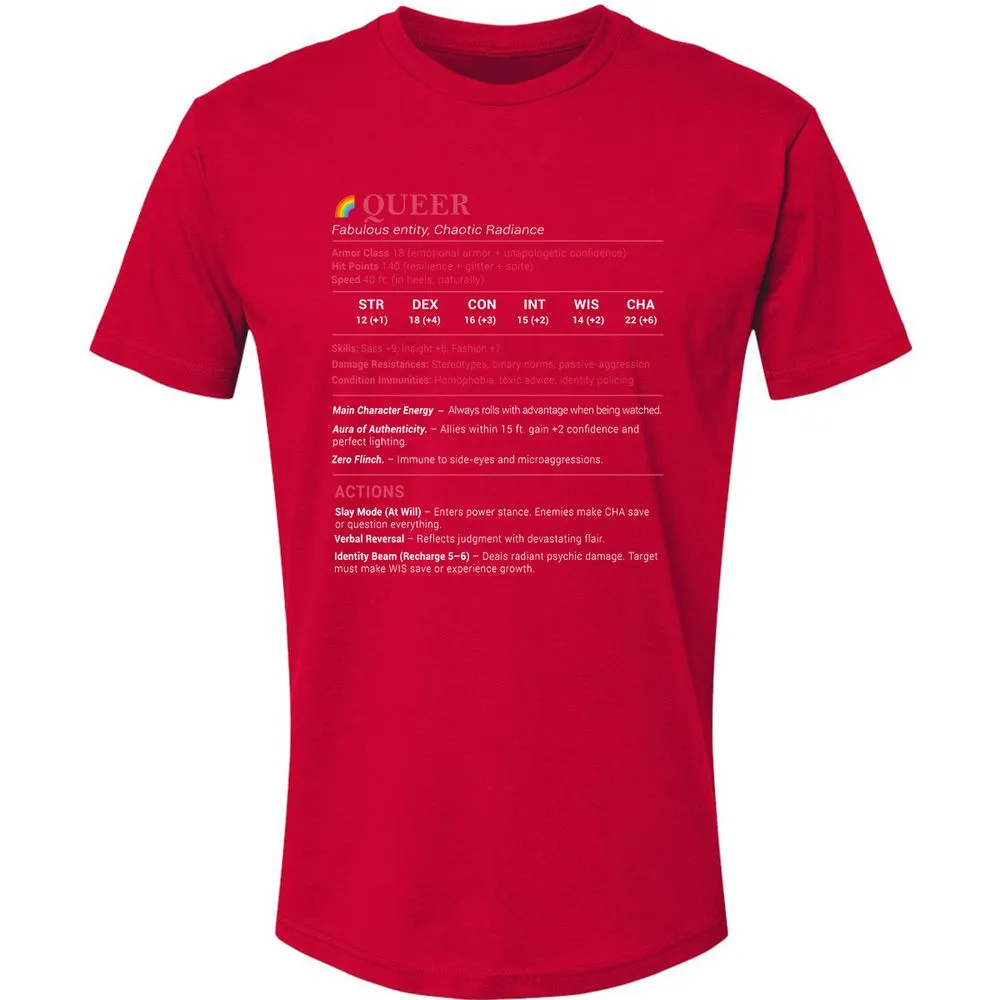 Queer Stats Premium Unisex T-Shirt - Red - 6