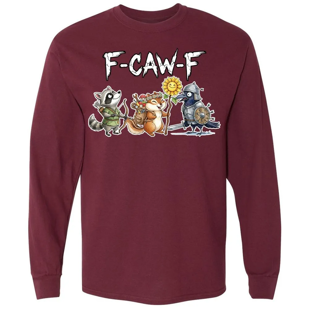 F-CAW-F Adventuring party Long Sleeve T-Shirt - Maroon - 11