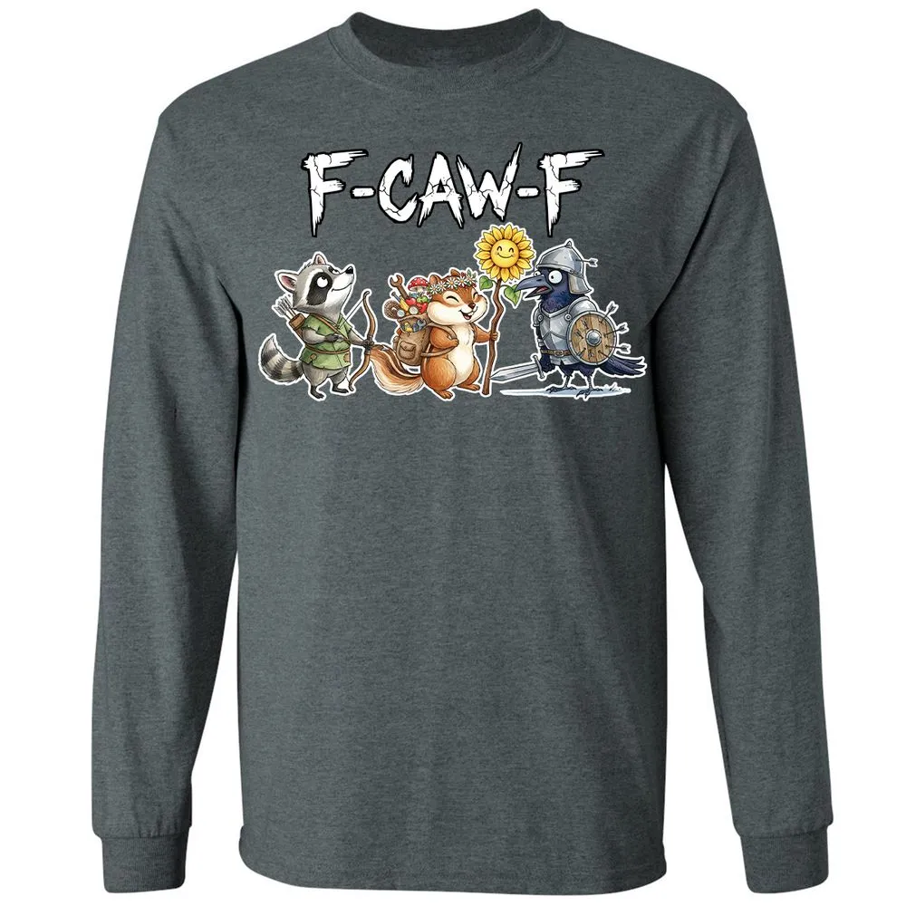 F-CAW-F Adventuring party Long Sleeve T-Shirt - Dark Heather - 15