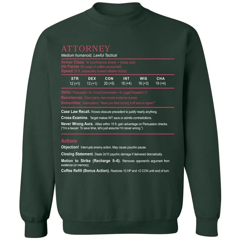 Attorney Classic Unisex Sweatshirt - Forest Green - 4