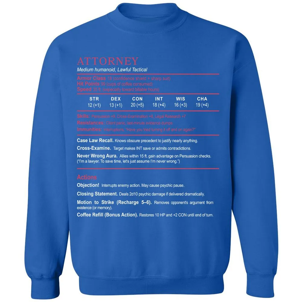 Attorney Classic Unisex Sweatshirt - Royal - 9