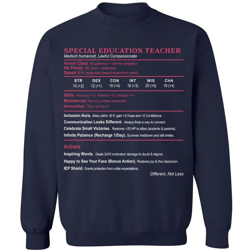 Special Education Teacher Classic Unisex Sweatshirt - Navy - 2