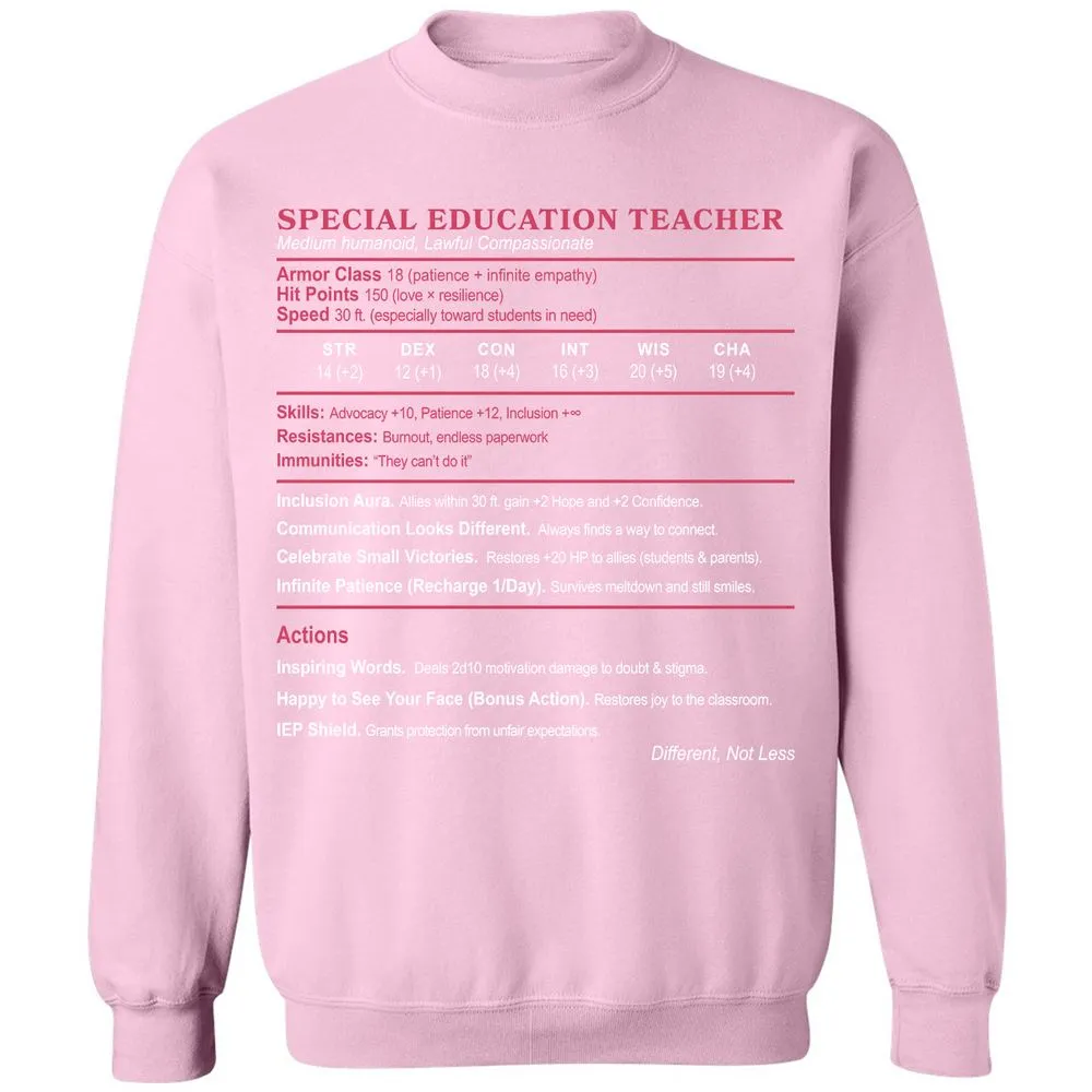 Special Education Teacher Classic Unisex Sweatshirt - Light Pink - 3