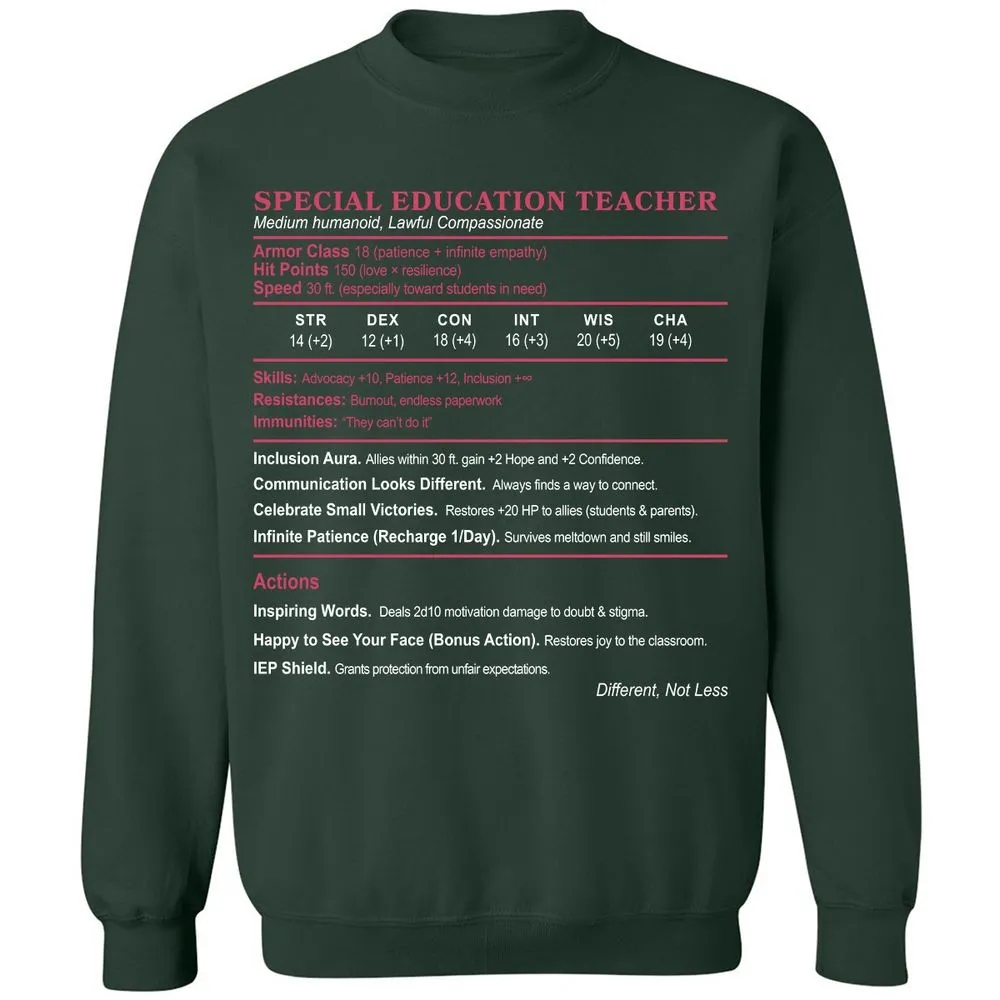 Special Education Teacher Classic Unisex Sweatshirt - Forest Green - 4