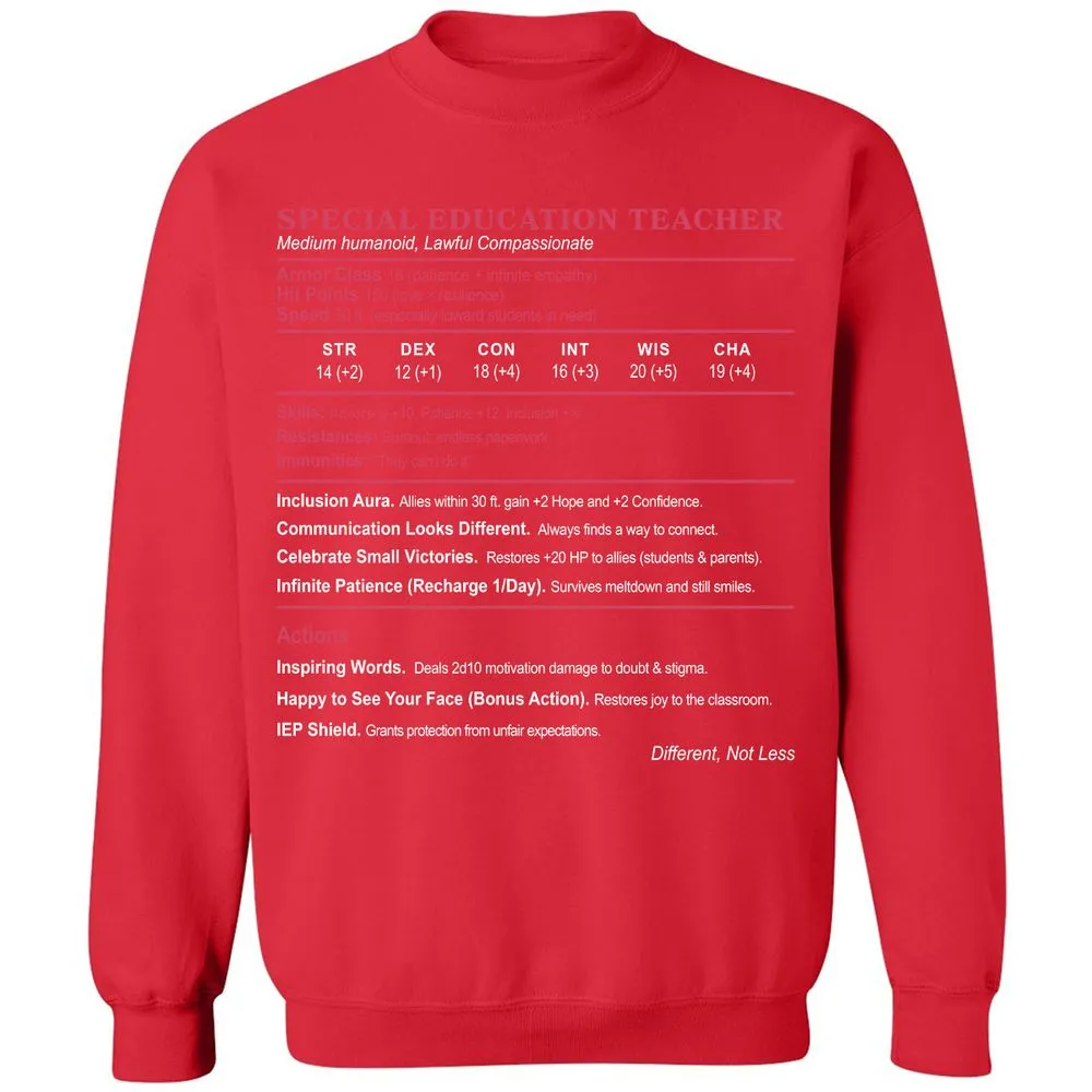 Special Education Teacher Classic Unisex Sweatshirt - Red - 5
