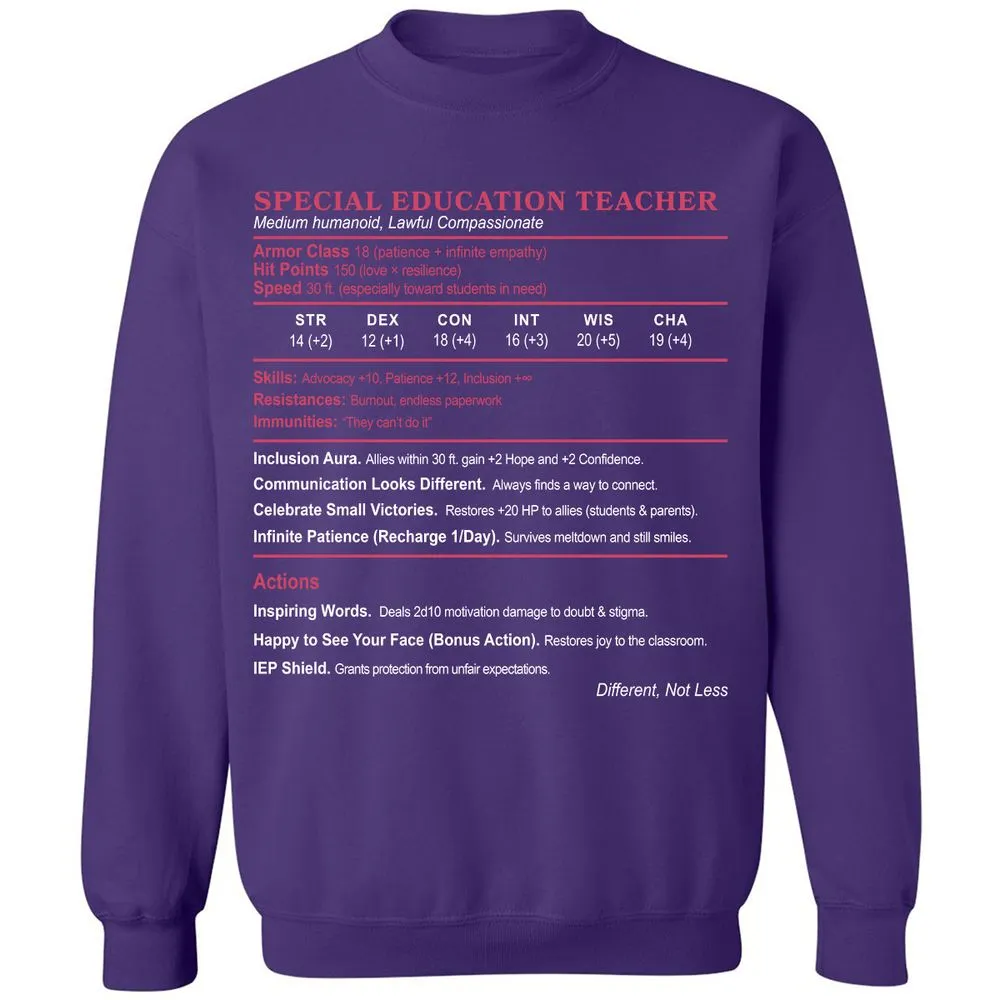 Special Education Teacher Classic Unisex Sweatshirt - Purple - 6