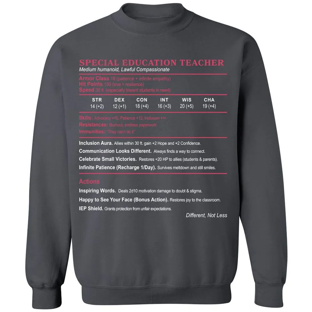 Special Education Teacher Classic Unisex Sweatshirt - Charcoal - 7